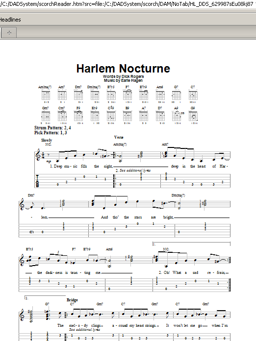 Dick Rogers Harlem Nocturne sheet music notes and chords. Download Printable PDF.