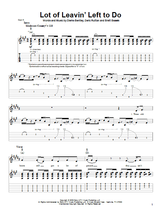 Dierks Bentley Lot Of Leavin' Left To Do sheet music notes and chords. Download Printable PDF.