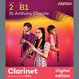 Download or print Johannes Brahms St Anthony Chorale (Grade 2, list B1, from the ABRSM Clarinet Syllabus from 2026) Sheet Music Printable PDF 3-page score for Classical / arranged Clarinet Solo SKU: 1765033