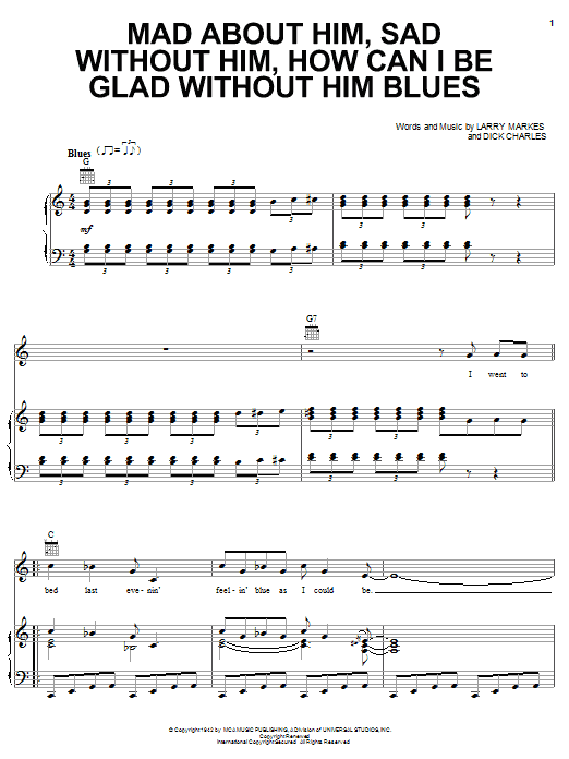 Learn to play Dinah Shore Mad About Him, Sad Without Him, How Can I Be Glad Without Him Blues sheet music for Real Book – Melody & Chords in minutes. Price: 5.9900$ Dinah Shore Mad About Him, Sad Without Him, How Can I Be Glad Without Him Blues sheet music notes and chords arranged for Real Book – Melody & Chords