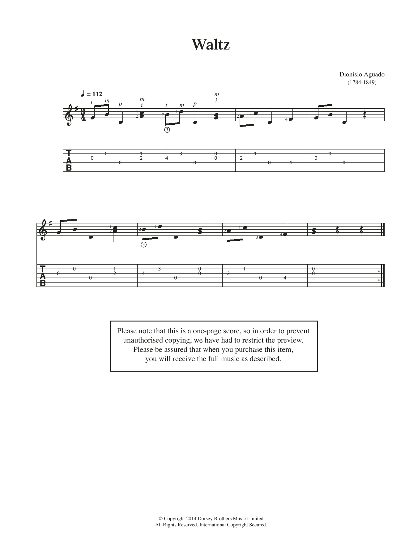 Dionisio Aguado Waltz sheet music notes and chords. Download Printable PDF.