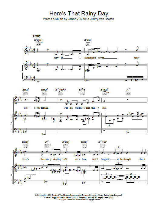 Learn to play Dionne Warwick Here's That Rainy Day sheet music for Piano, Vocal & Guitar Chords in minutes. Price: 7.8900$ Dionne Warwick Here's That Rainy Day sheet music notes and chords arranged for Piano, Vocal & Guitar Chords