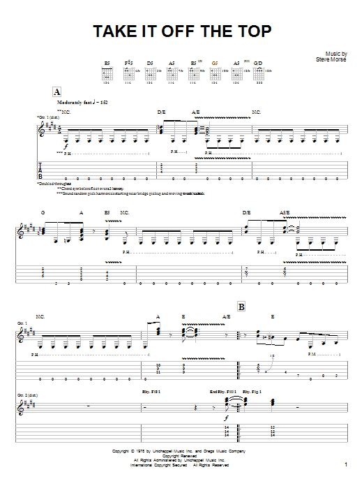 Learn to play Dixie Dregs Take It Off The Top sheet music for Guitar Tab in minutes. Price: 7.8900$ Dixie Dregs Take It Off The Top sheet music notes and chords arranged for Guitar Tab