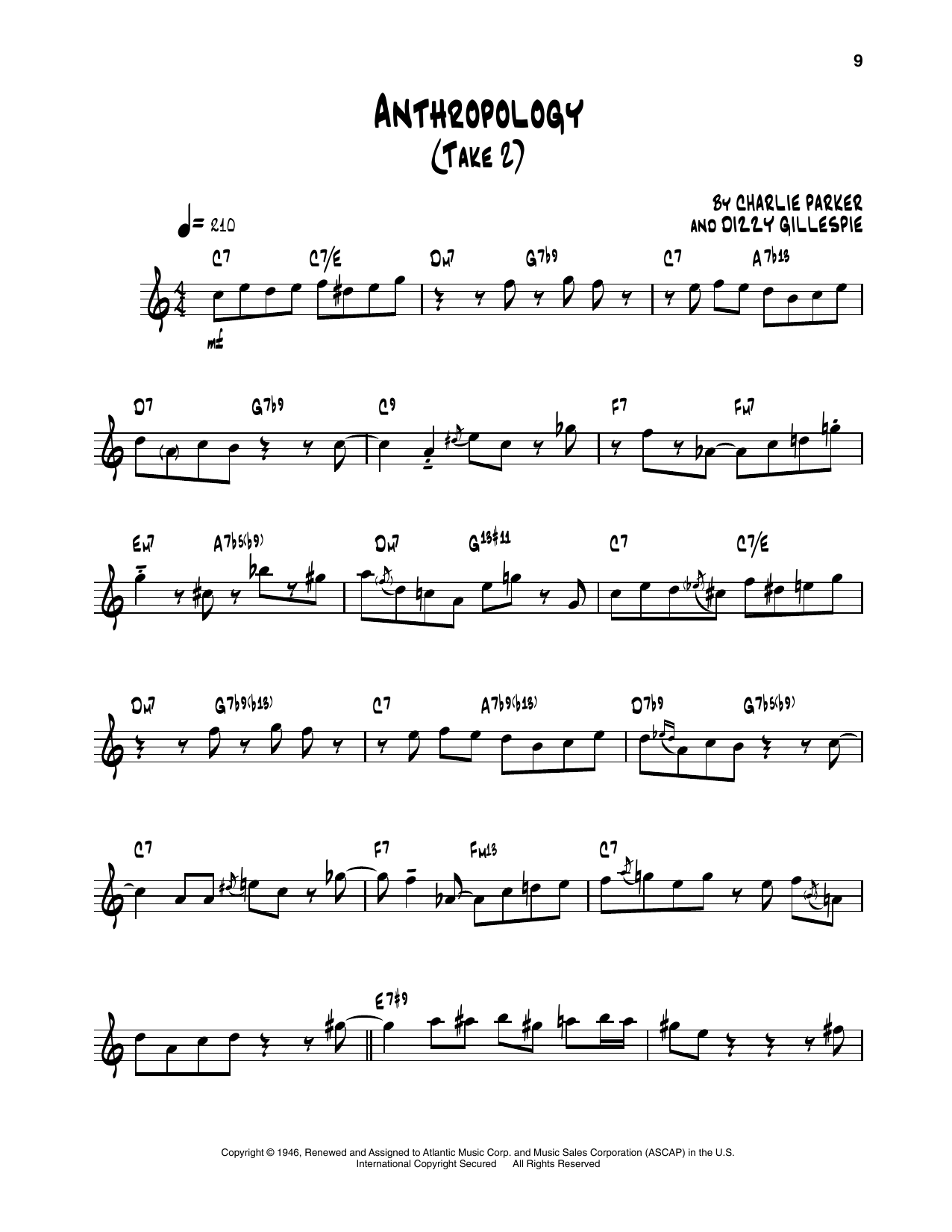 Learn to play Dizzy Gillespie Anthropology (Take 2) sheet music for Trumpet Transcription in minutes. Price: 5.9900$ Dizzy Gillespie Anthropology (Take 2) sheet music notes and chords arranged for Trumpet Transcription