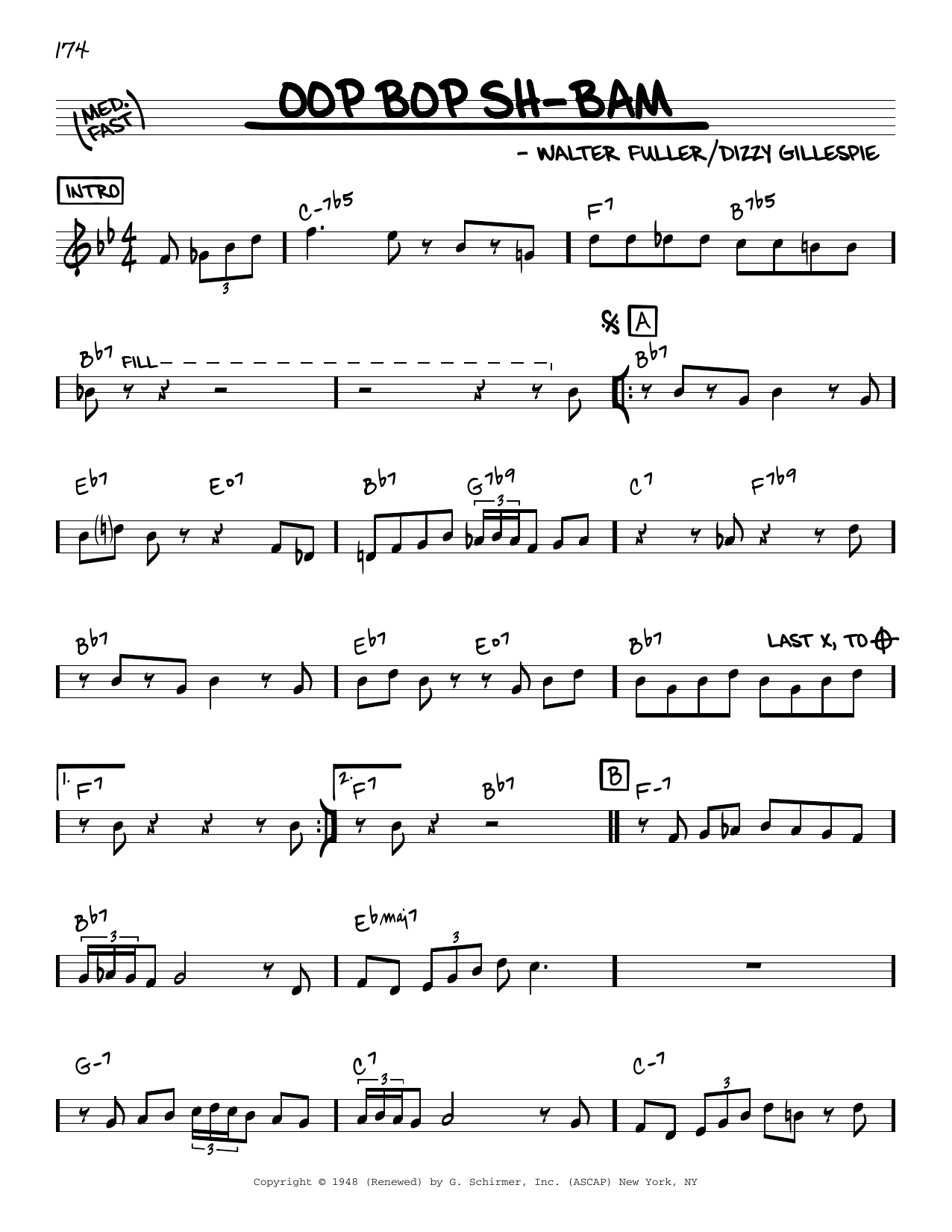 Dizzy Gillespie Oop Bop Sh-Bam sheet music notes and chords. Download Printable PDF.