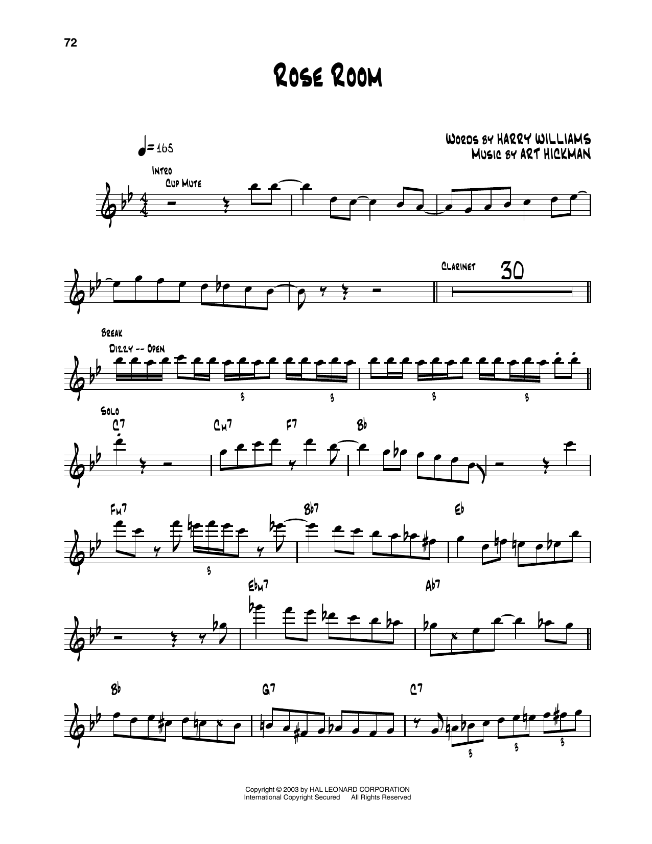 Learn to play Dizzy Gillespie Rose Room sheet music for Trumpet Transcription in minutes. Price: 5.9900$ Dizzy Gillespie Rose Room sheet music notes and chords arranged for Trumpet Transcription