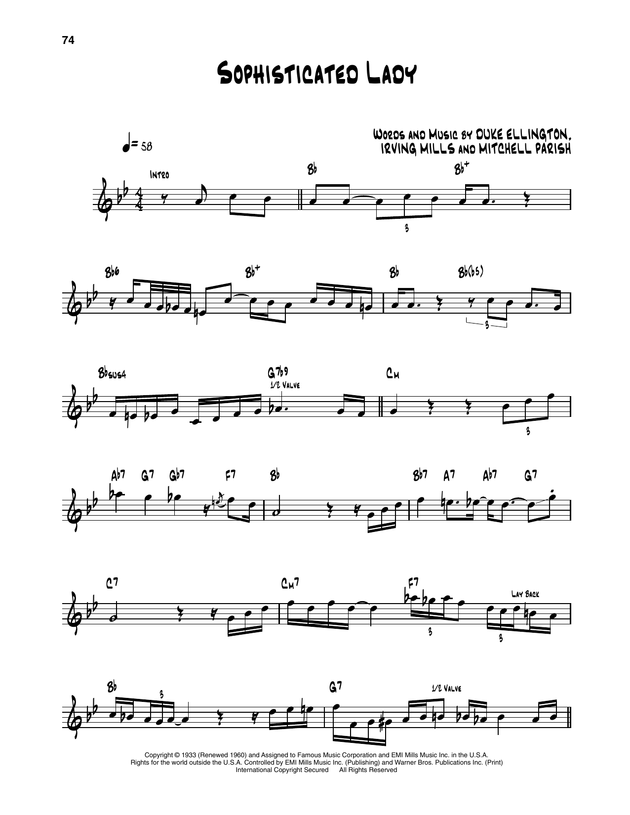 Learn to play Dizzy Gillespie Sophisticated Lady sheet music for Trumpet Transcription in minutes. Price: 5.9900$ Dizzy Gillespie Sophisticated Lady sheet music notes and chords arranged for Trumpet Transcription