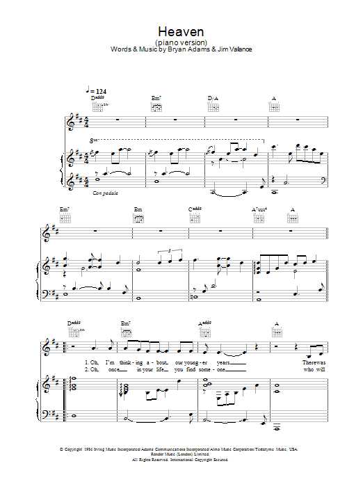 DJ Sammy Heaven (piano version) sheet music notes and chords. Download Printable PDF.