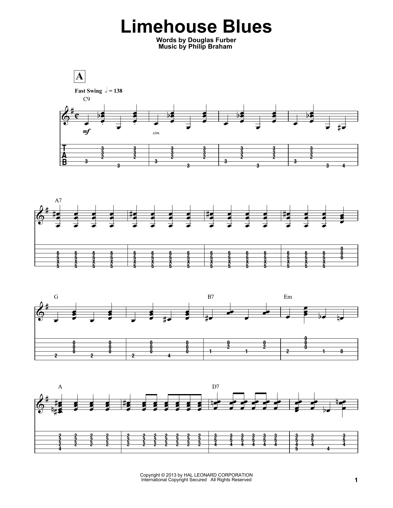 Django Reinhardt Limehouse Blues sheet music notes and chords. Download Printable PDF.