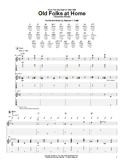 Learn to play Django Reinhardt Old Folks At Home (Swanee River) sheet music for Guitar Tab in minutes. Price: 7.8900$ Django Reinhardt Old Folks At Home (Swanee River) sheet music notes and chords arranged for Guitar Tab