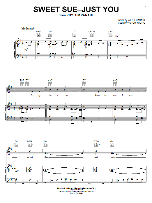 Learn to play Django Reinhardt Sweet Sue-Just You sheet music for Piano, Vocal & Guitar Chords (Right-Hand Melody) in minutes. Price: 7.8900$ Django Reinhardt Sweet Sue-Just You sheet music notes and chords arranged for Piano, Vocal & Guitar Chords (Right-Hand Melody)