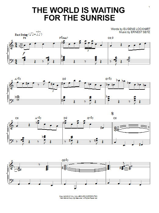 Django Reinhardt The World Is Waiting For The Sunrise (arr. Brent Edstrom) sheet music notes and chords arranged for Piano Solo