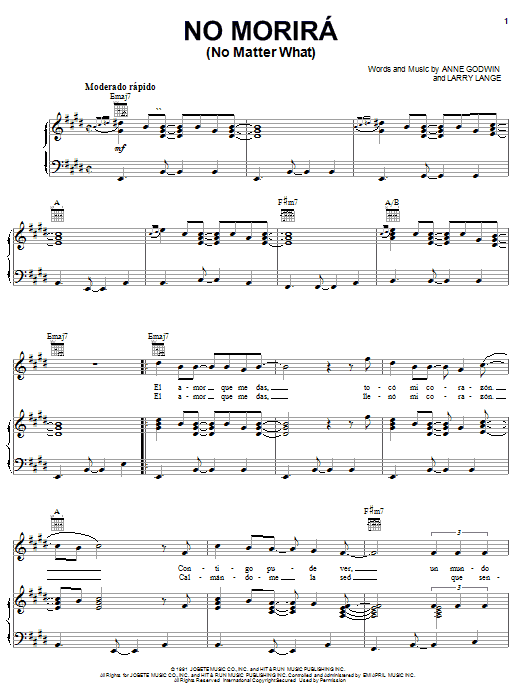 Learn to play DLG (Dark Latin Groove) No Morira (No Matter What) sheet music for Piano, Vocal & Guitar Chords (Right-Hand Melody) in minutes. Price: 7.8900$ DLG (Dark Latin Groove) No Morira (No Matter What) sheet music notes and chords arranged for Piano, Vocal & Guitar Chords (Right-Hand Melody)