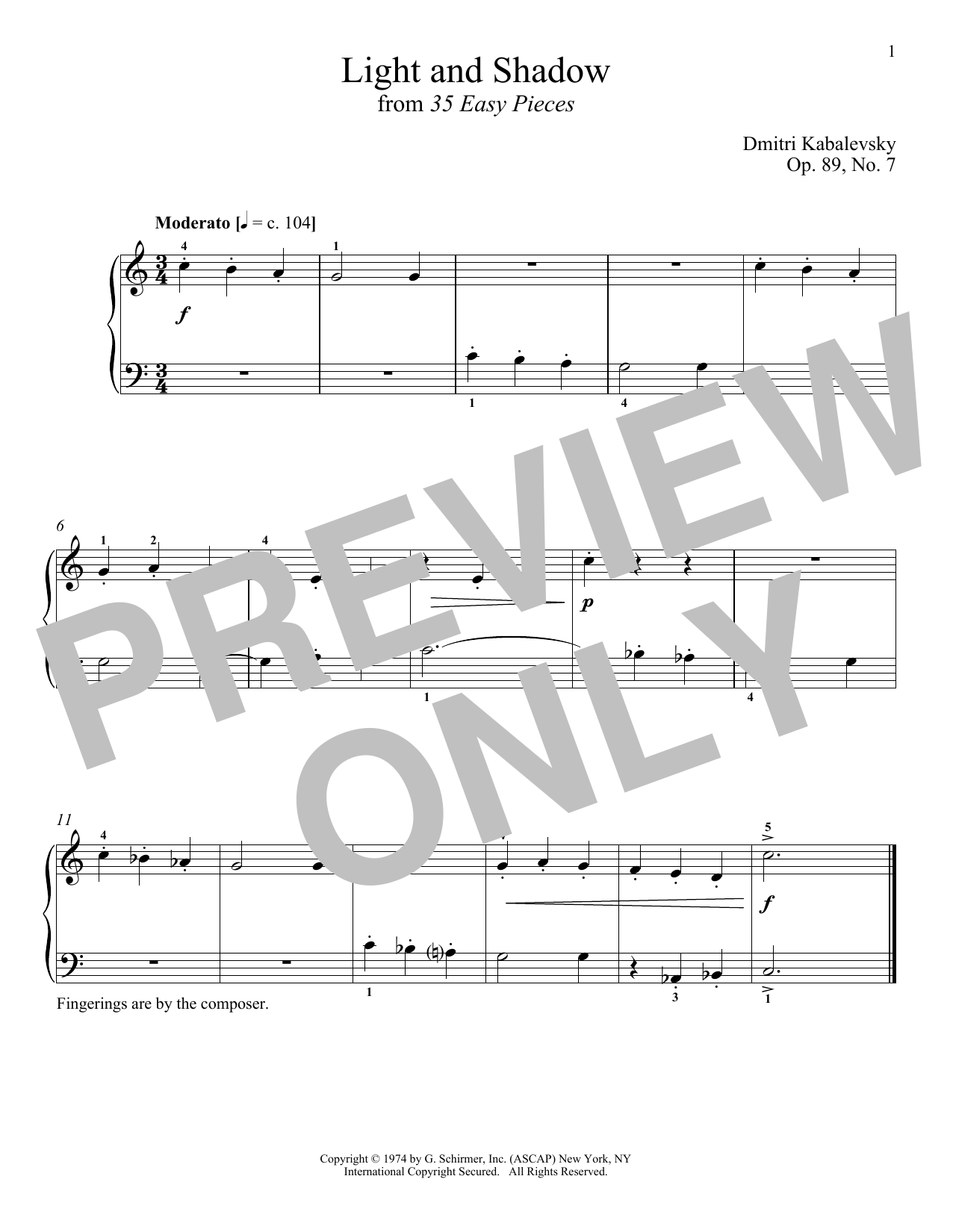 Learn to play Dmitri Kabalevsky Light And Shadow, Op. 89, No. 7 sheet music for Piano Solo in minutes. Price: 6.9900$ Dmitri Kabalevsky Light And Shadow, Op. 89, No. 7 sheet music notes and chords arranged for Piano Solo