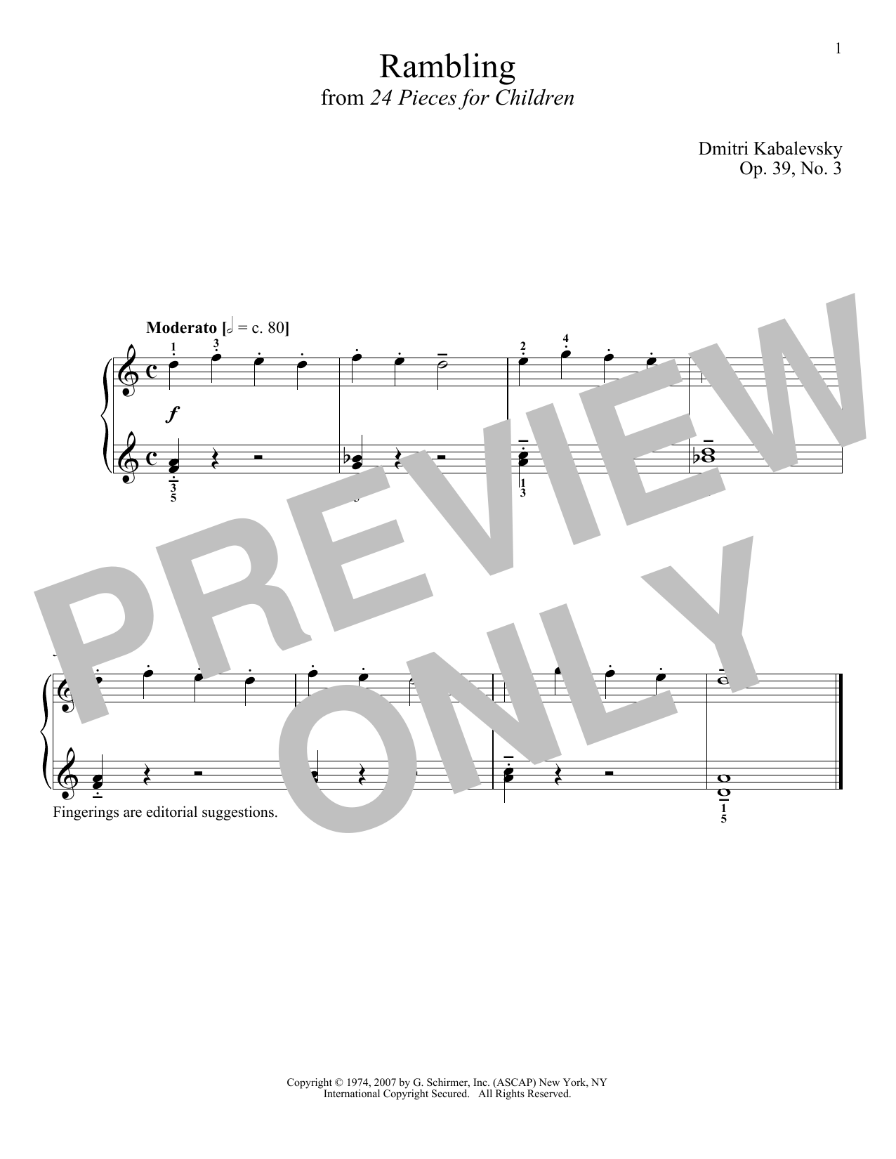 Learn to play Dmitri Kabalevsky Rambling, Op. 39, No. 3 sheet music for Piano Solo in minutes. Price: 7.8900$ Dmitri Kabalevsky Rambling, Op. 39, No. 3 sheet music notes and chords arranged for Piano Solo