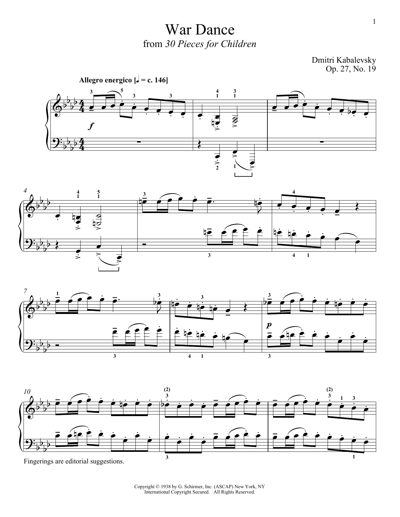 Learn to play Dmitri Kabalevsky War Dance sheet music for Piano Solo in minutes. Price: 7.8900$ Dmitri Kabalevsky War Dance sheet music notes and chords arranged for Piano Solo