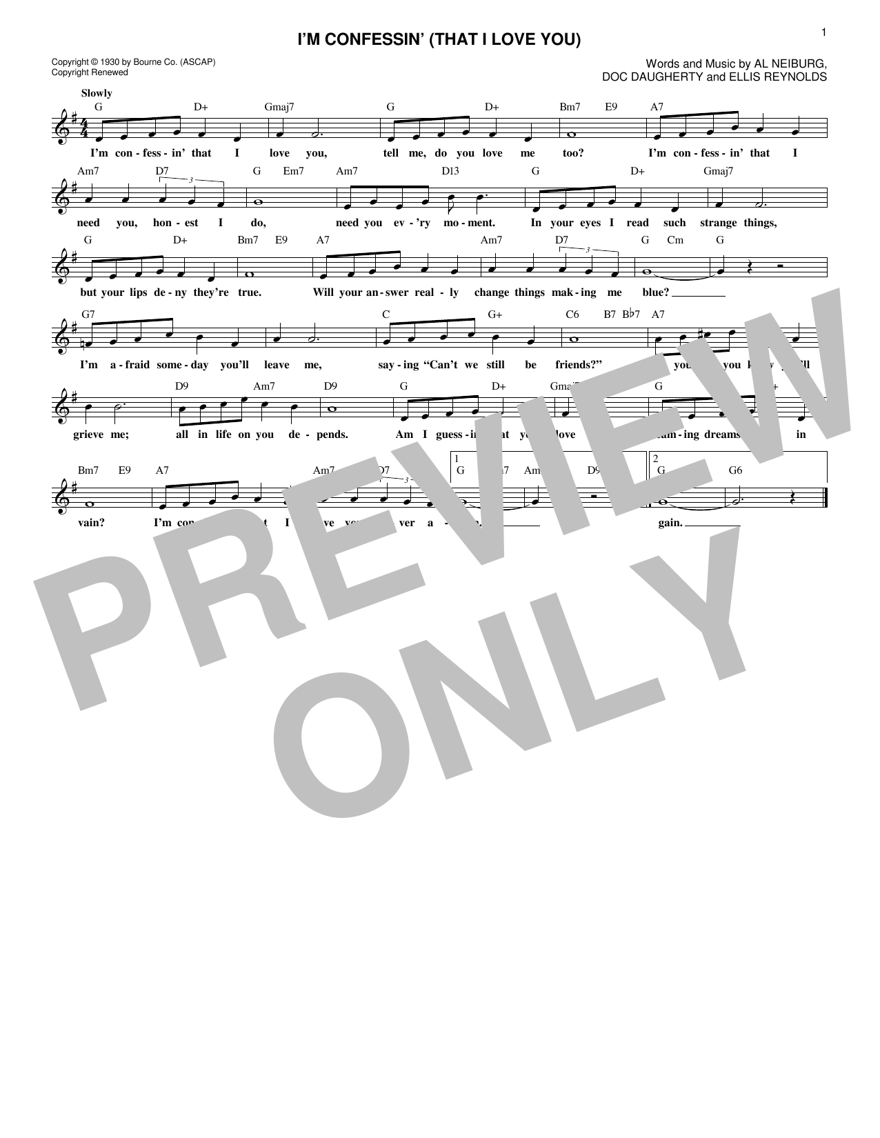 Learn to play Doc Daugherty I'm Confessin' (That I Love You) sheet music for Lead Sheet / Fake Book in minutes. Price: 5.9900$ Doc Daugherty I'm Confessin' (That I Love You) sheet music notes and chords arranged for Lead Sheet / Fake Book