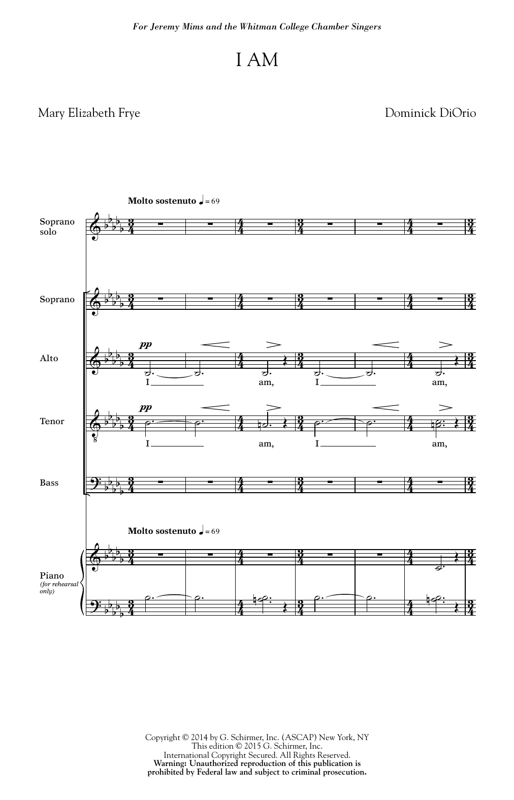 Learn to play Dominick Diorio I Am sheet music for SATB Choir in minutes. Price: 3.9900$ Dominick Diorio I Am sheet music notes and chords arranged for SATB Choir
