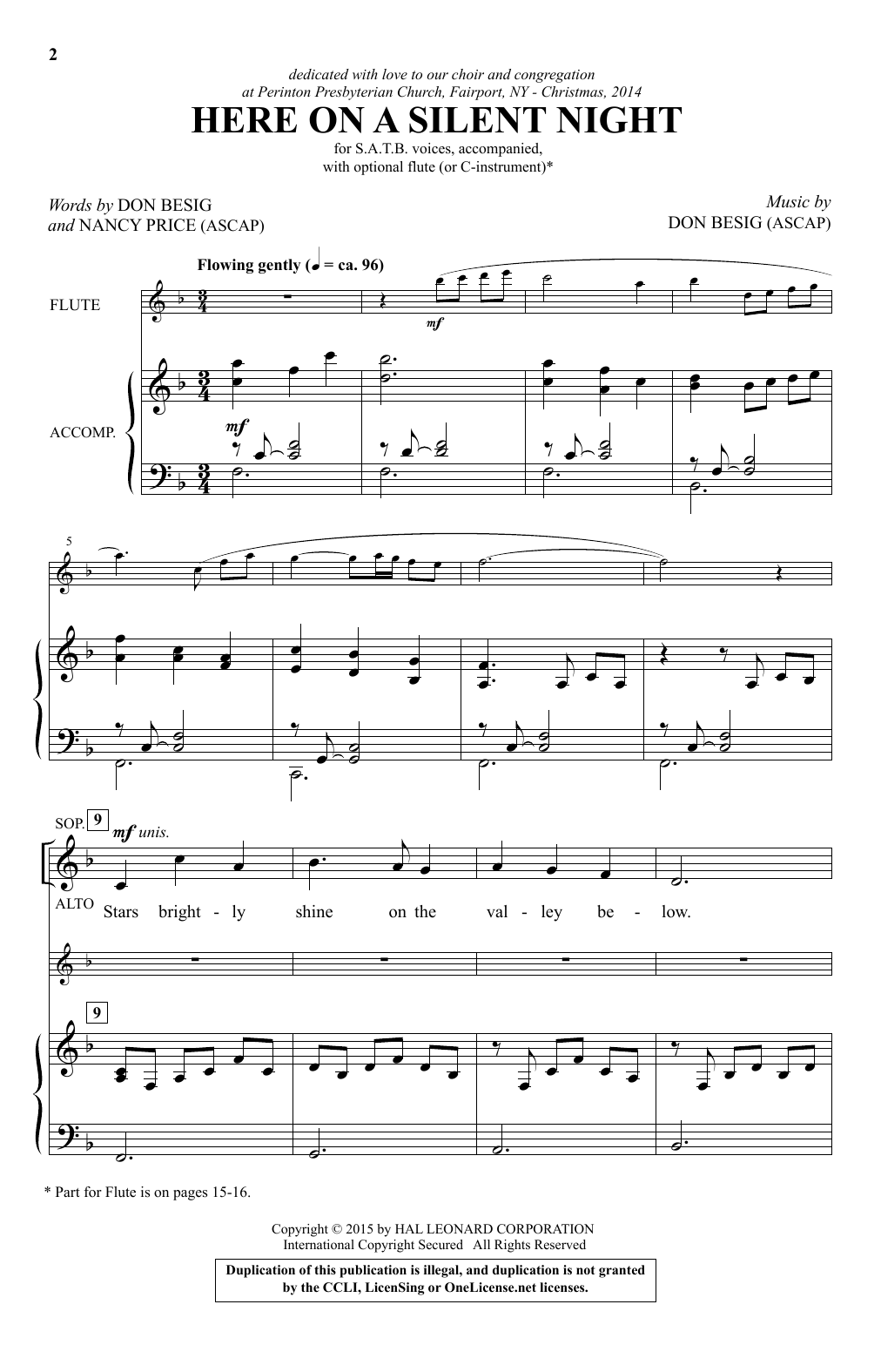 Don Besig Here On A Silent Night sheet music notes and chords. Download Printable PDF.