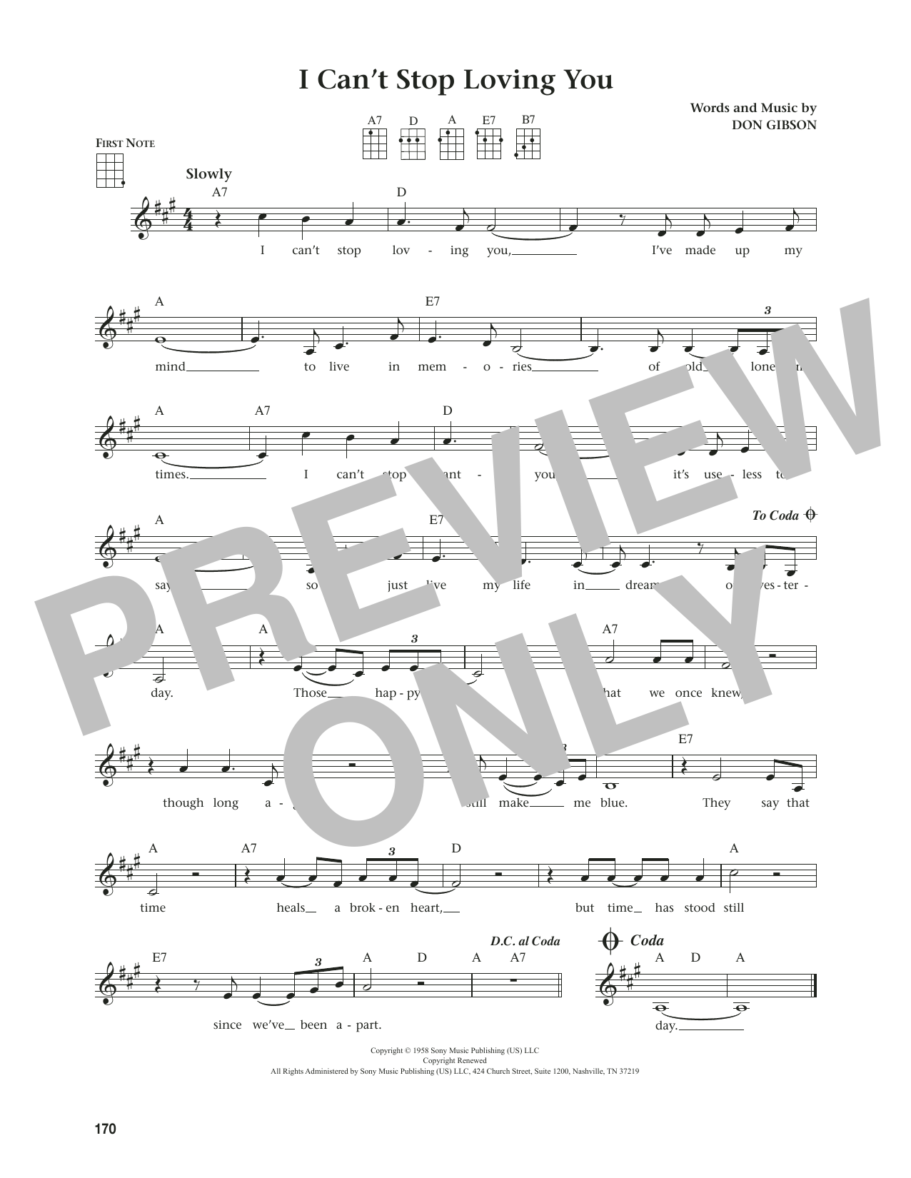 Don Gibson I Can't Stop Loving You (from The Daily Ukulele) (arr. Jim Beloff) sheet music notes and chords. Download Printable PDF.