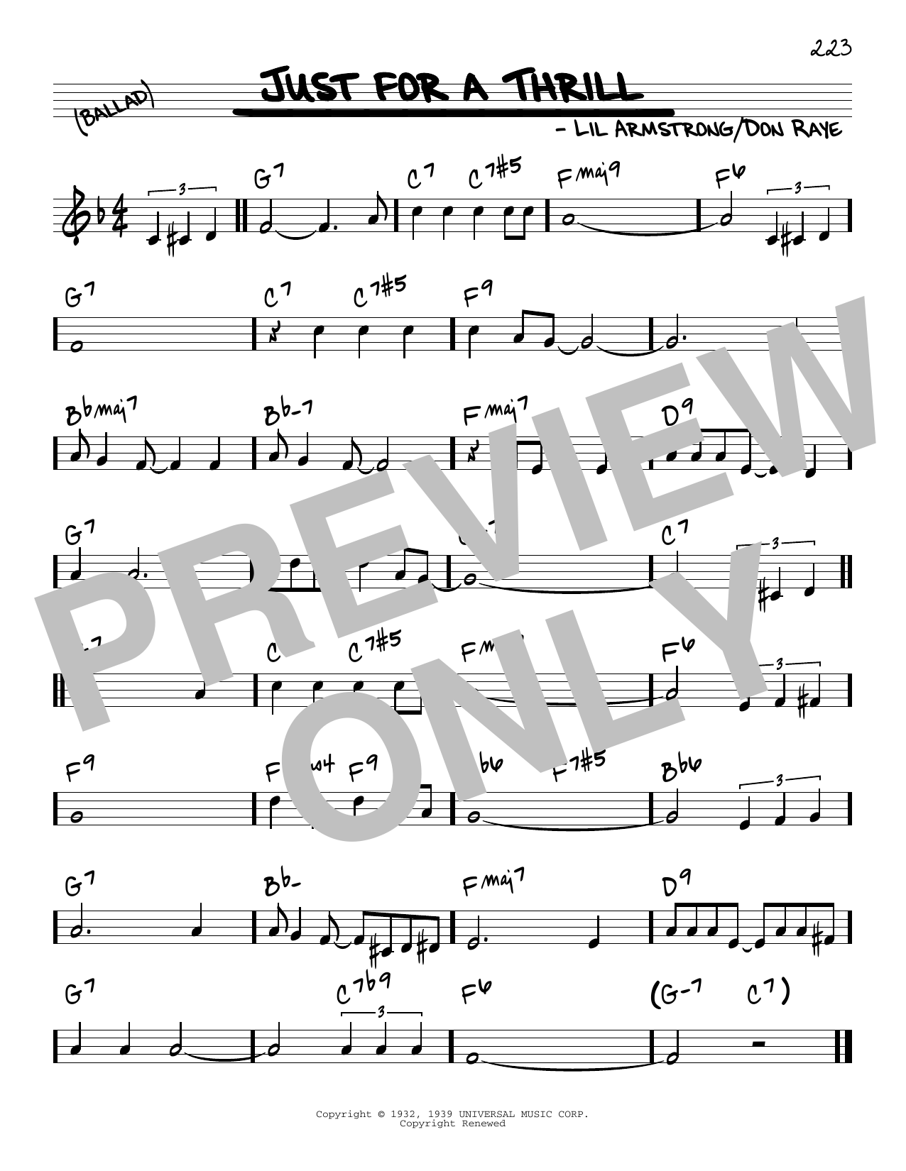 Don Raye Just For A Thrill sheet music notes and chords. Download Printable PDF.