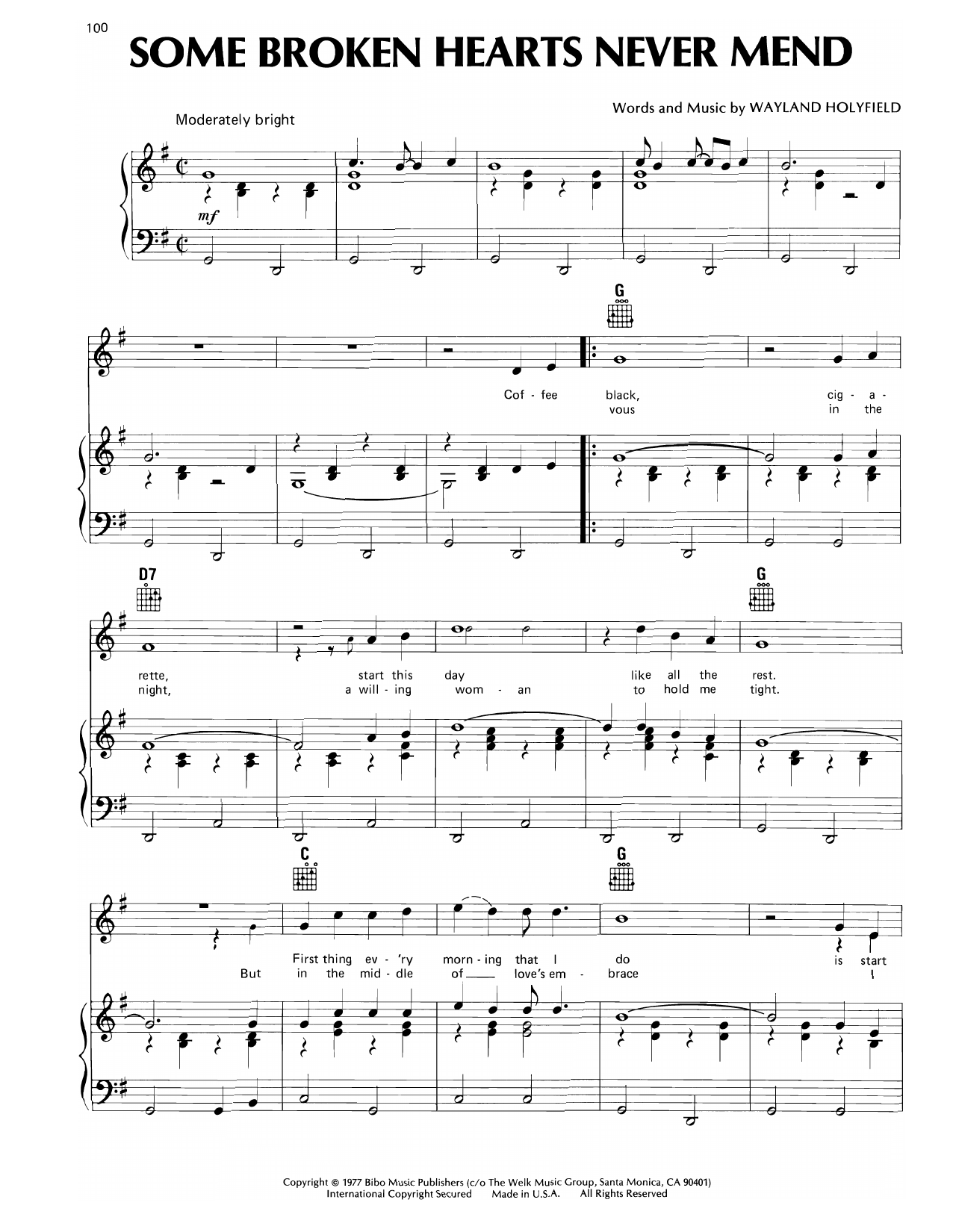 Don Williams Some Broken Hearts Never Mend sheet music notes and chords. Download Printable PDF.