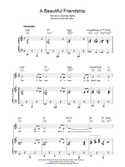 Donald Kahn A Beautiful Friendship sheet music notes and chords. Download Printable PDF.