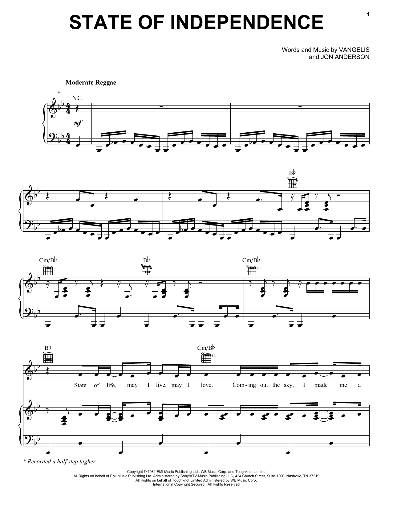 Learn to play Donna Summer State Of Independence sheet music for Piano, Vocal & Guitar Chords (Right-Hand Melody) in minutes. Price: 7.8900$ Donna Summer State Of Independence sheet music notes and chords arranged for Piano, Vocal & Guitar Chords (Right-Hand Melody)