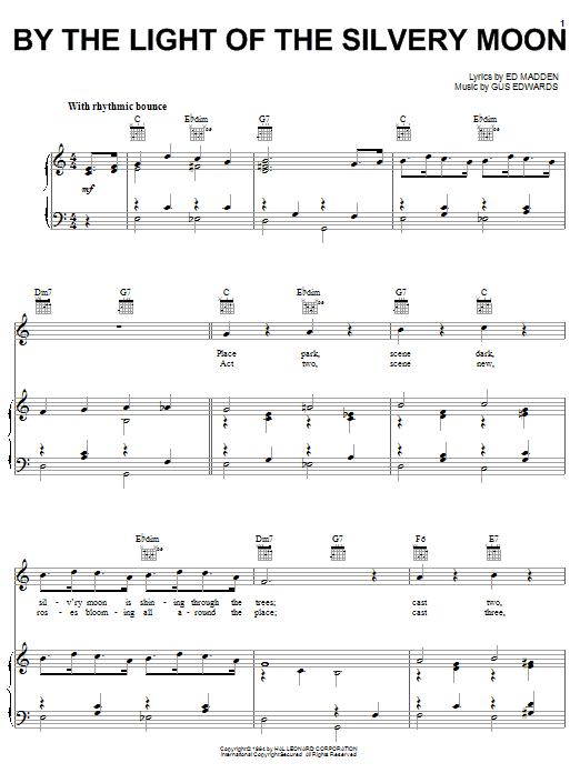 Doris Day By The Light Of The Silvery Moon sheet music notes and chords. Download Printable PDF.