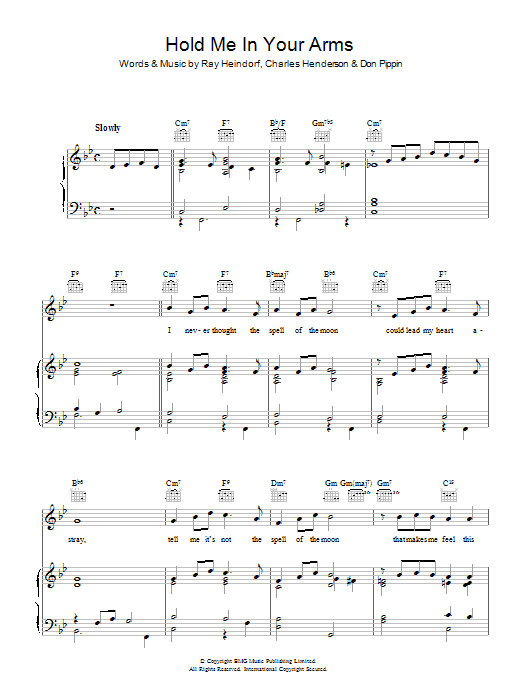 Learn to play Doris Day Hold Me In Your Arms sheet music for Piano, Vocal & Guitar Chords in minutes. Price: 7.8900$ Doris Day Hold Me In Your Arms sheet music notes and chords arranged for Piano, Vocal & Guitar Chords