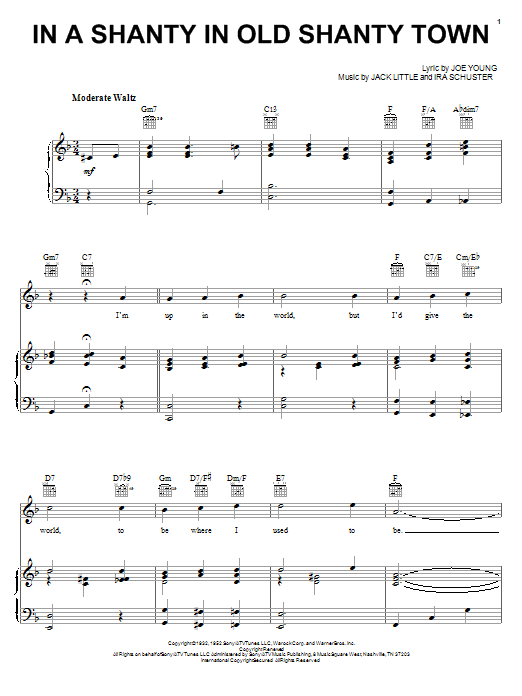 Learn to play Doris Day In A Shanty In Old Shanty Town sheet music for Piano, Vocal & Guitar Chords (Right-Hand Melody) in minutes. Price: 7.8900$ Doris Day In A Shanty In Old Shanty Town sheet music notes and chords arranged for Piano, Vocal & Guitar Chords (Right-Hand Melody)