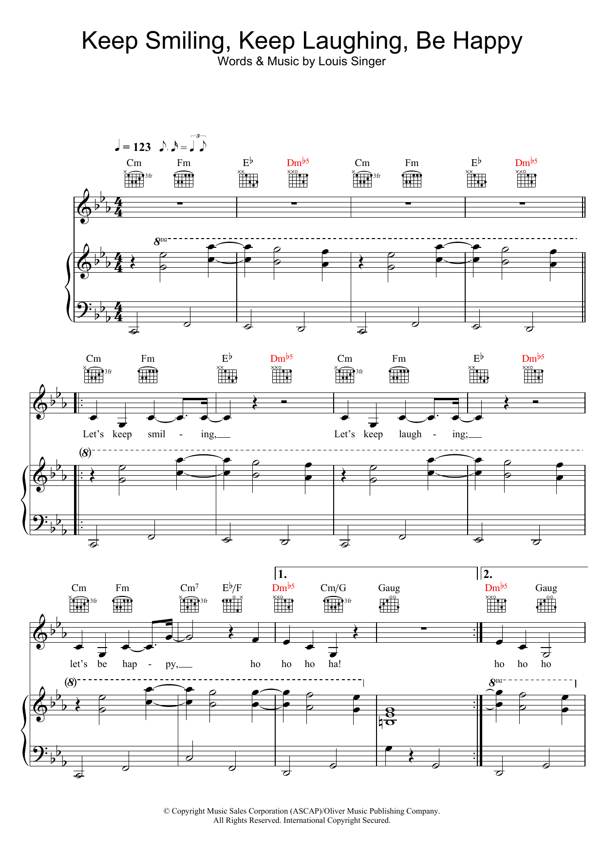 Learn to play Doris Day Keep Smiling, Keep Laughing, Be Happy sheet music for Piano, Vocal & Guitar Chords in minutes. Price: 7.8900$ Doris Day Keep Smiling, Keep Laughing, Be Happy sheet music notes and chords arranged for Piano, Vocal & Guitar Chords