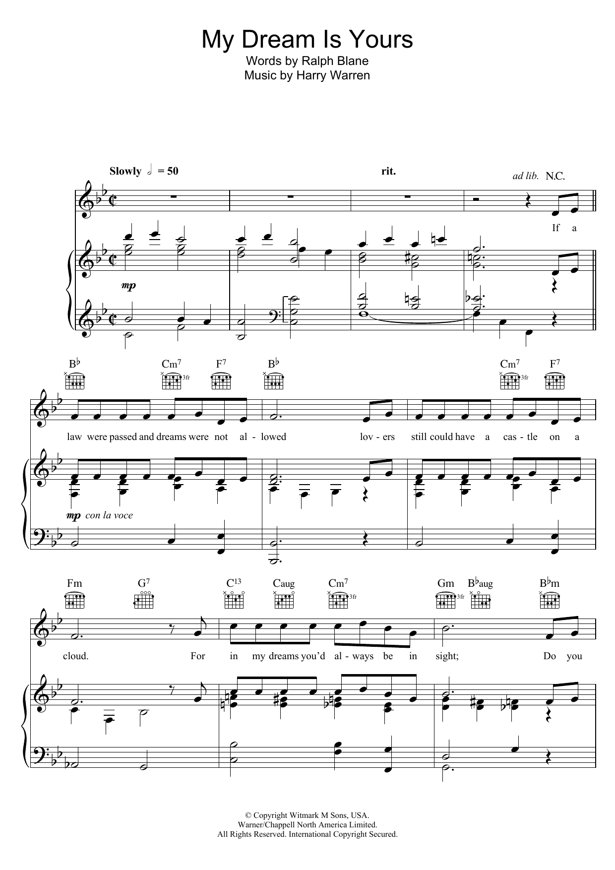 Learn to play Doris Day My Dream Is Yours sheet music for Piano, Vocal & Guitar Chords in minutes. Price: 7.8900$ Doris Day My Dream Is Yours sheet music notes and chords arranged for Piano, Vocal & Guitar Chords
