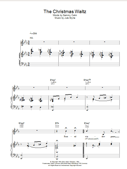 Doris Day The Christmas Waltz sheet music notes and chords. Download Printable PDF.