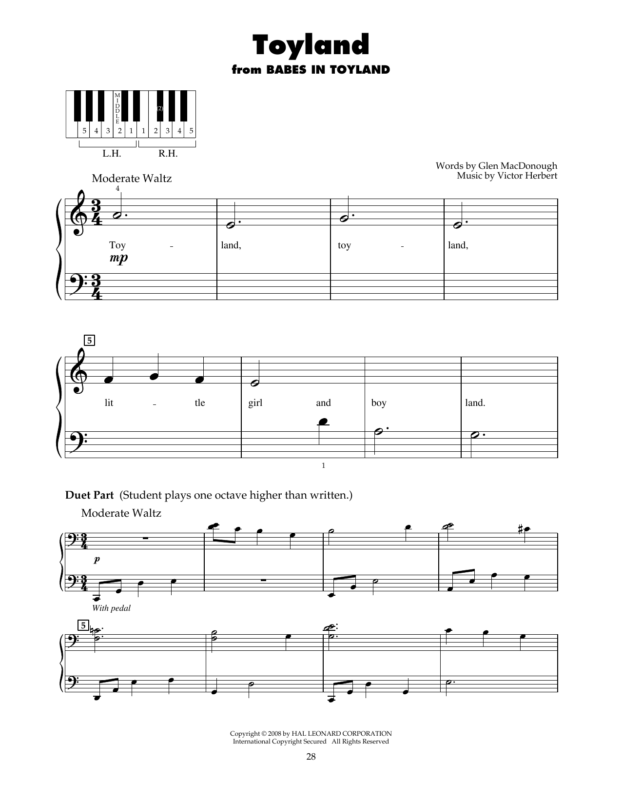 Doris Day Toyland sheet music notes and chords. Download Printable PDF.