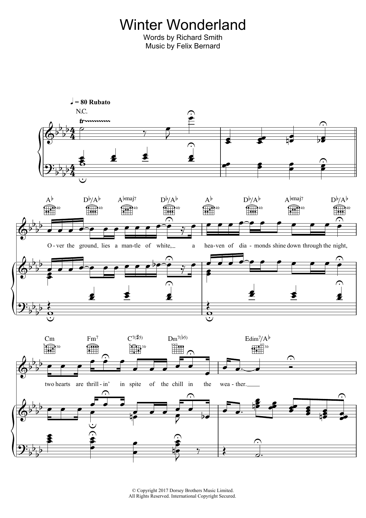 Doris Day Winter Wonderland sheet music notes and chords. Download Printable PDF.