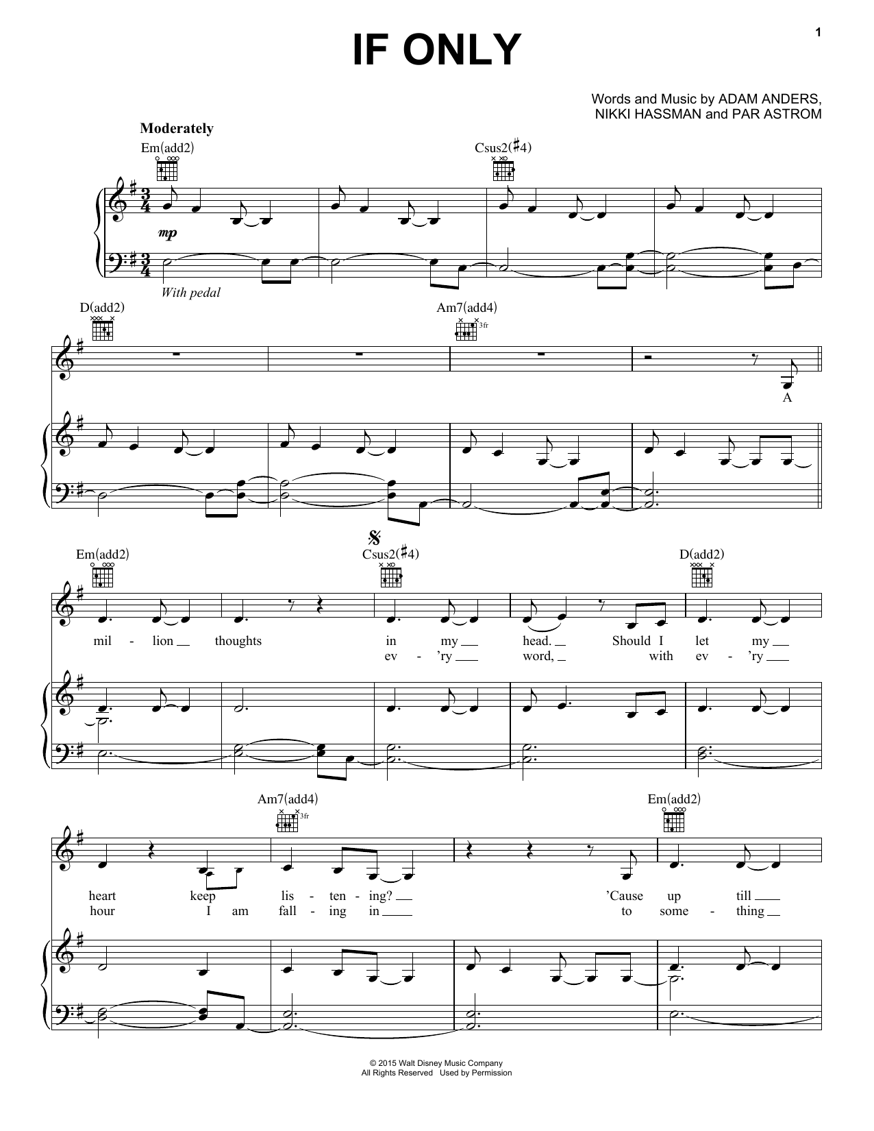 Dove Cameron If Only sheet music notes and chords. Download Printable PDF.