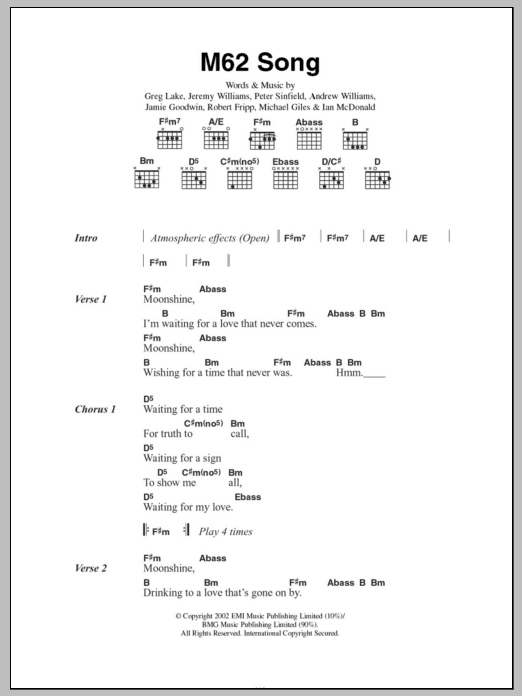 Doves M62 Song sheet music notes and chords. Download Printable PDF.