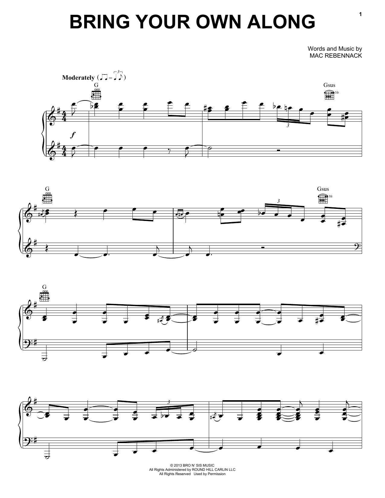 Learn to play Dr. John Bring Your Own Along sheet music for Piano, Vocal & Guitar Chords (Right-Hand Melody) in minutes. Price: 7.8900$ Dr. John Bring Your Own Along sheet music notes and chords arranged for Piano, Vocal & Guitar Chords (Right-Hand Melody)