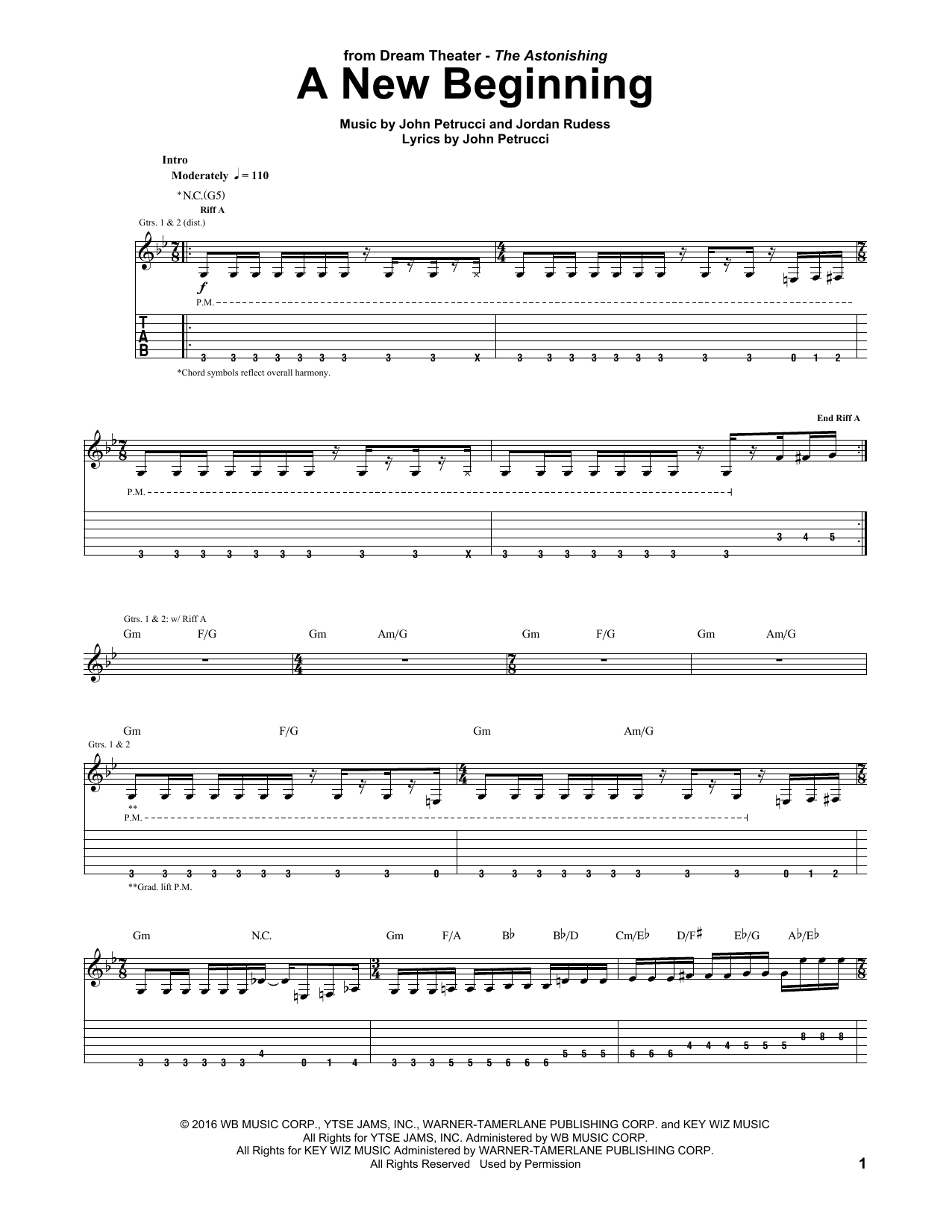 Learn to play Dream Theater A New Beginning sheet music for Guitar Tab in minutes. Price: 7.8900$ Dream Theater A New Beginning sheet music notes and chords arranged for Guitar Tab