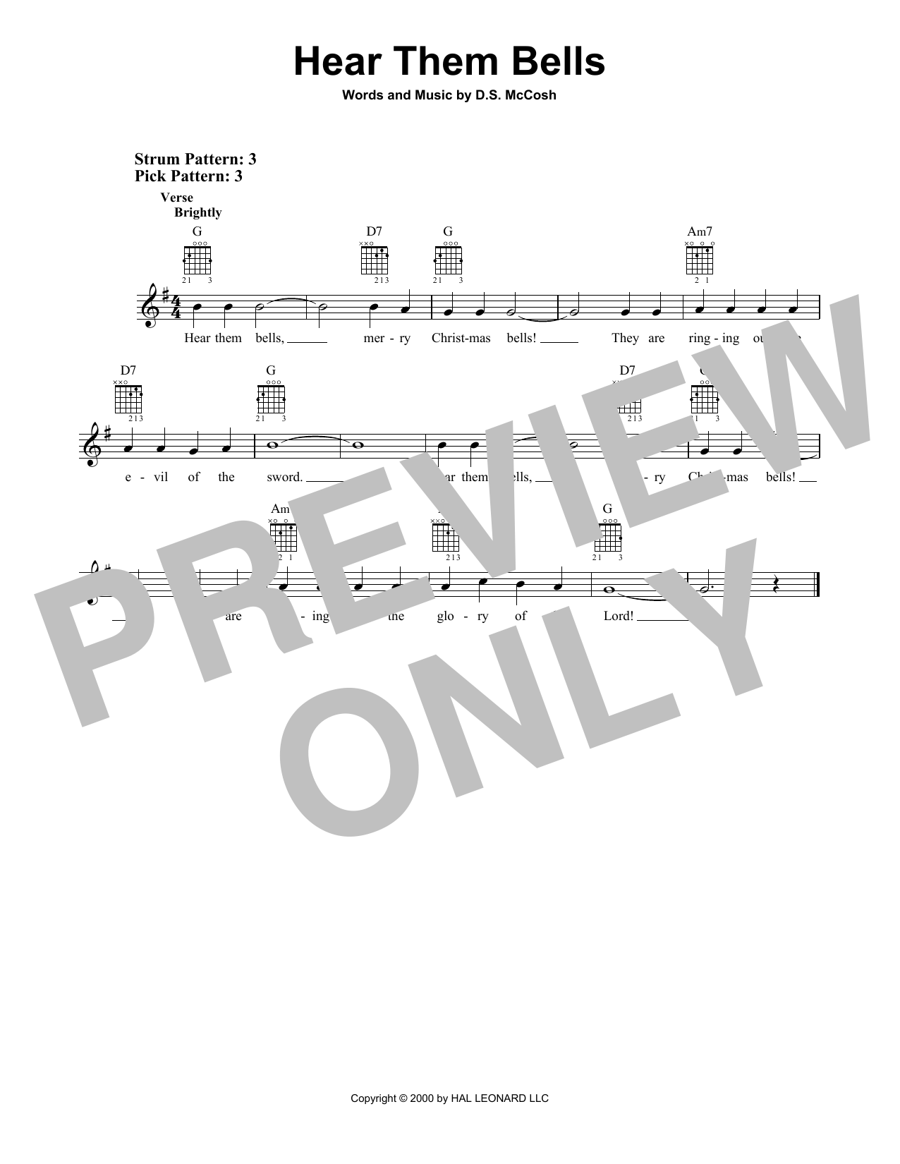 D.S. McCosh Hear Them Bells sheet music notes and chords. Download Printable PDF.