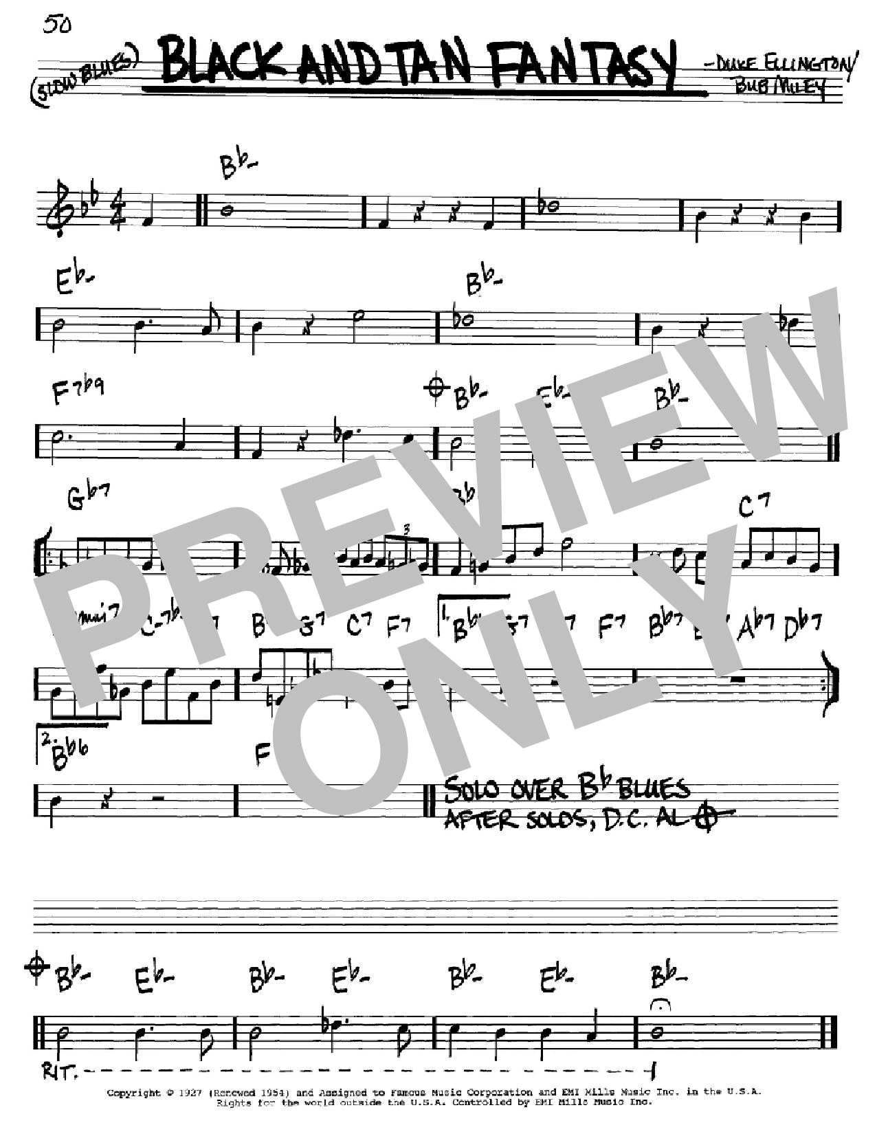 Learn to play Duke Ellington Black And Tan Fantasy sheet music for Real Book – Melody & Chords – C Instruments in minutes. Price: 5.9900$ Duke Ellington Black And Tan Fantasy sheet music notes and chords arranged for Real Book – Melody & Chords – C Instruments