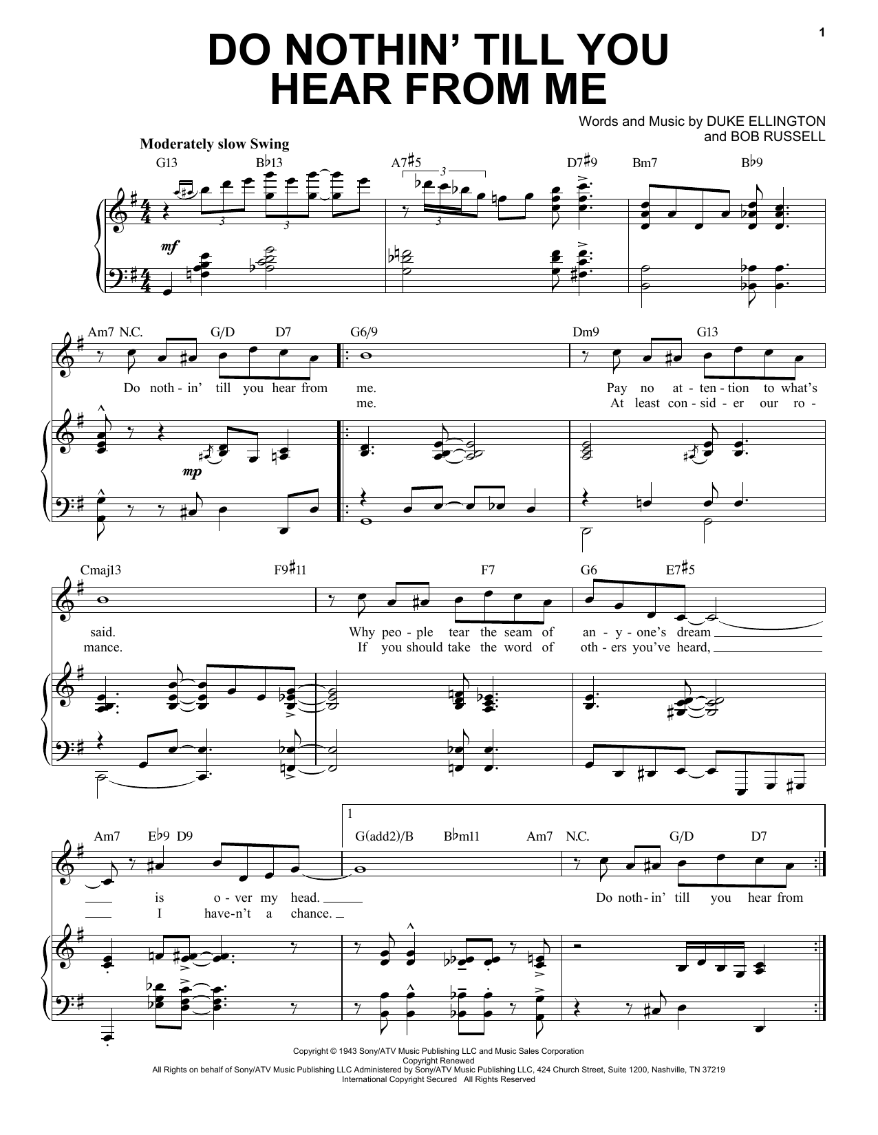 Duke Ellington Do Nothin' Till You Hear From Me [Jazz version] (arr. Brent Edstrom) sheet music notes and chords. Download Printable PDF.