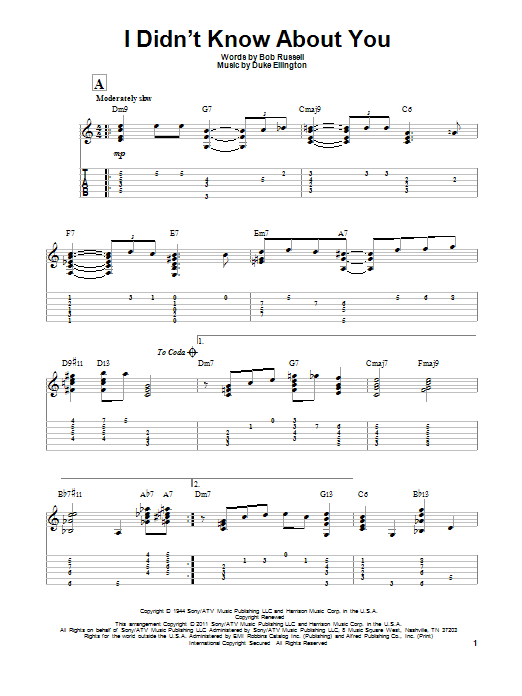 Learn to play Duke Ellington I Didn't Know About You sheet music for Piano, Vocal & Guitar Chords (Right-Hand Melody) in minutes. Price: 7.8900$ Duke Ellington I Didn't Know About You sheet music notes and chords arranged for Piano, Vocal & Guitar Chords (Right-Hand Melody)