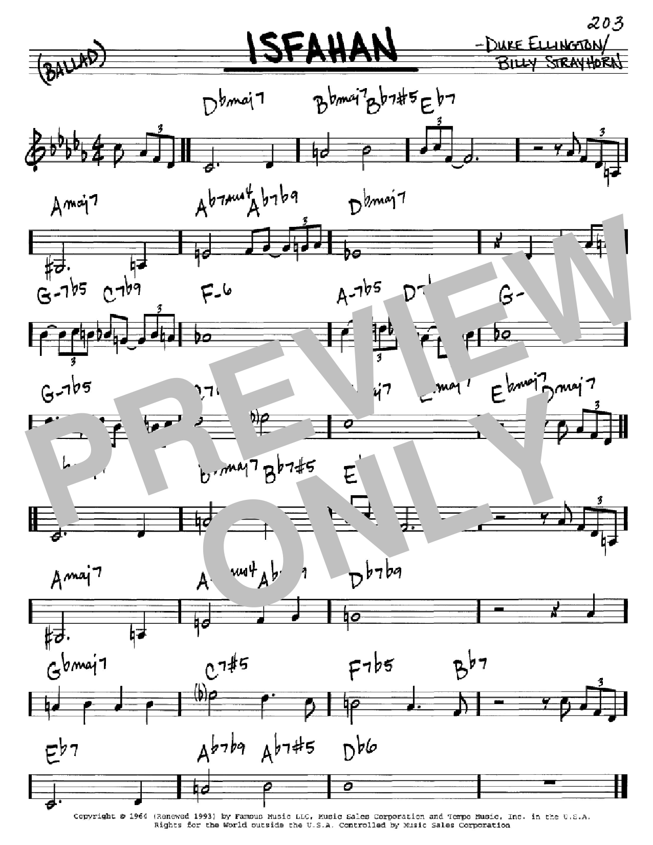 Duke Ellington Isfahan sheet music notes and chords. Download Printable PDF.