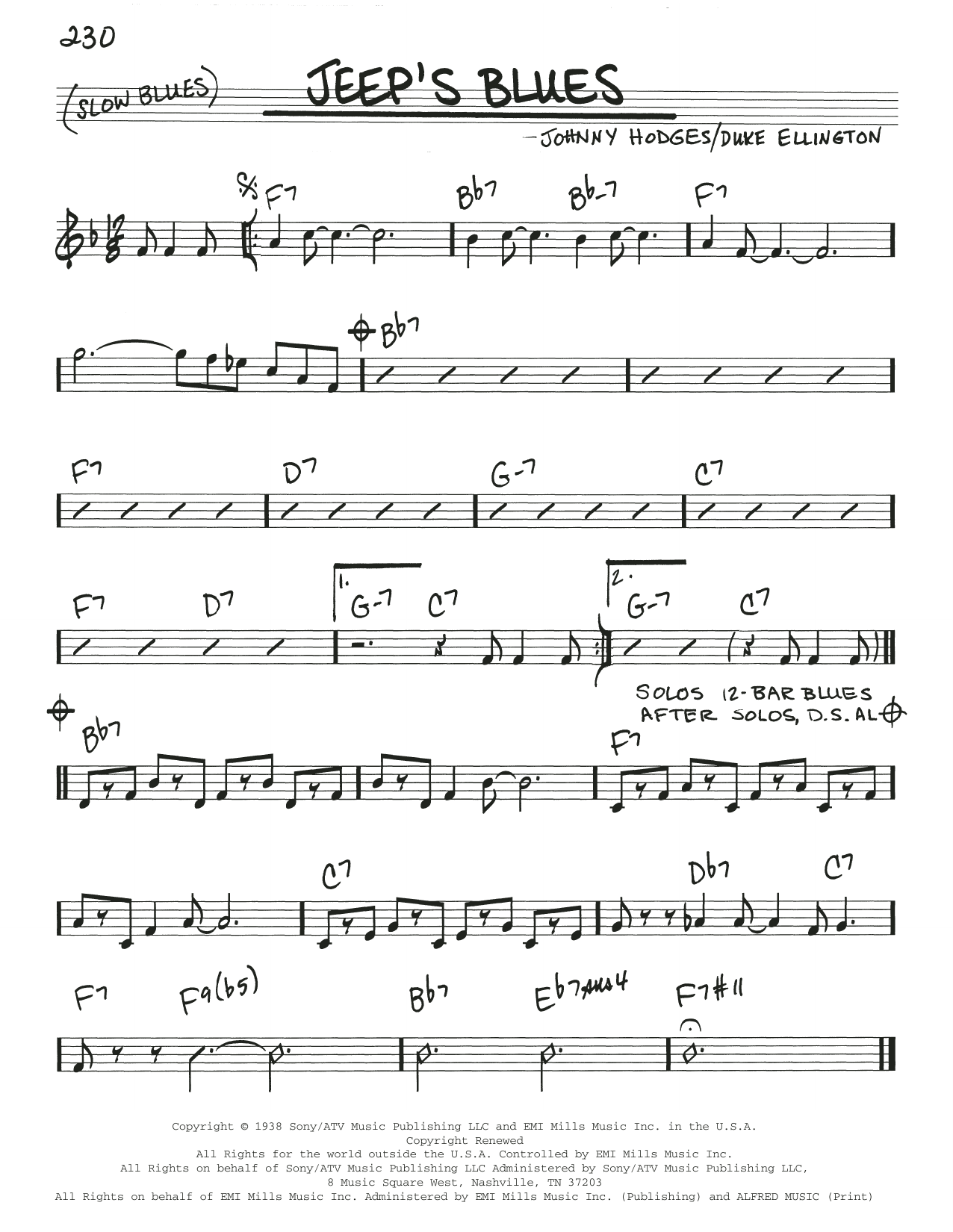 Learn to play Duke Ellington Jeep's Blues sheet music for Real Book – Melody & Chords in minutes. Price: 5.9900$ Duke Ellington Jeep's Blues sheet music notes and chords arranged for Real Book – Melody & Chords