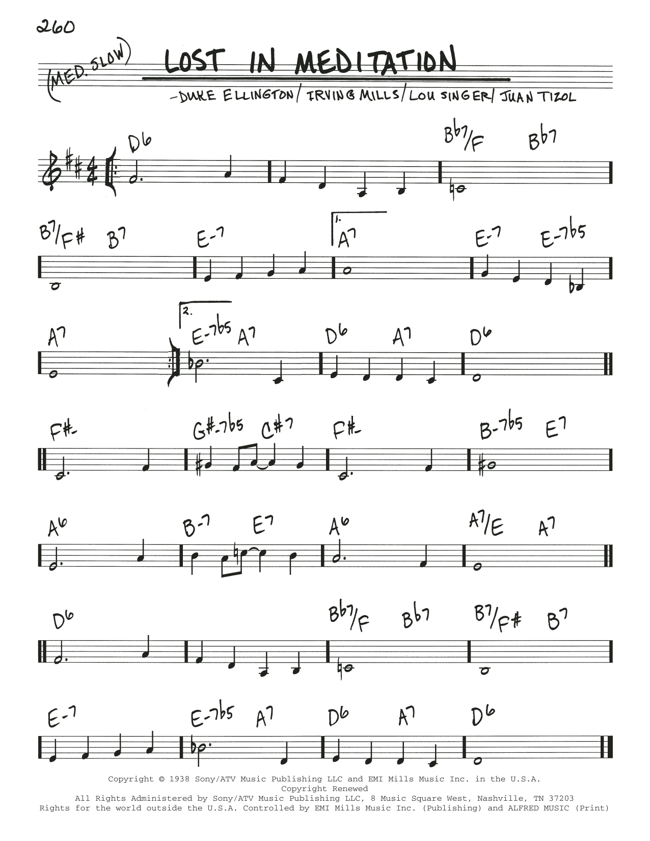 Learn to play Duke Ellington Lost In Meditation sheet music for Real Book – Melody & Chords in minutes. Price: 5.9900$ Duke Ellington Lost In Meditation sheet music notes and chords arranged for Real Book – Melody & Chords