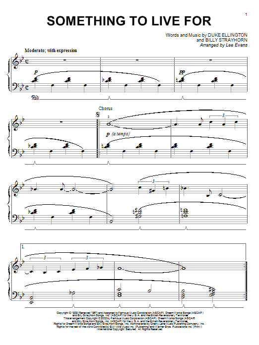 Learn to play Duke Ellington Something To Live For sheet music for Piano Solo in minutes. Price: 7.8900$ Duke Ellington Something To Live For sheet music notes and chords arranged for Piano Solo