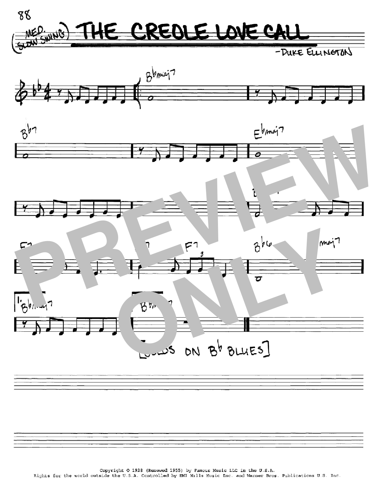 Duke Ellington The Creole Love Call sheet music notes and chords. Download Printable PDF.