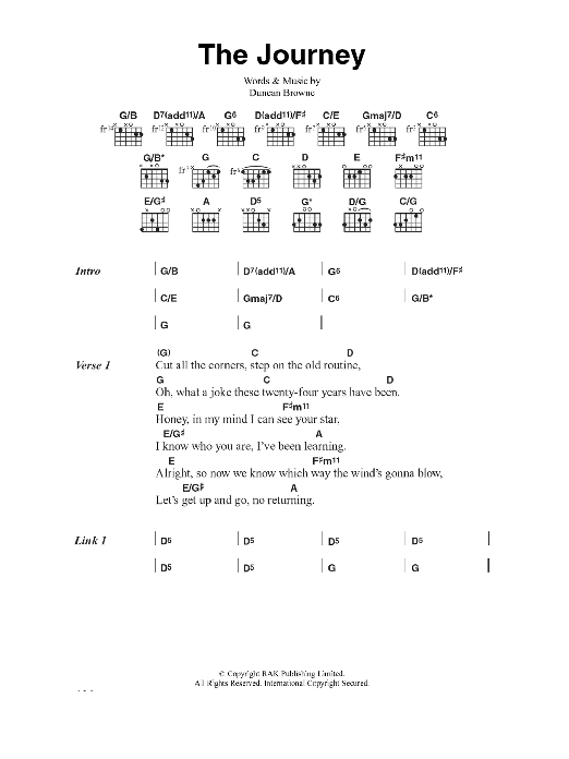 Duncan Browne The Journey sheet music notes and chords. Download Printable PDF.